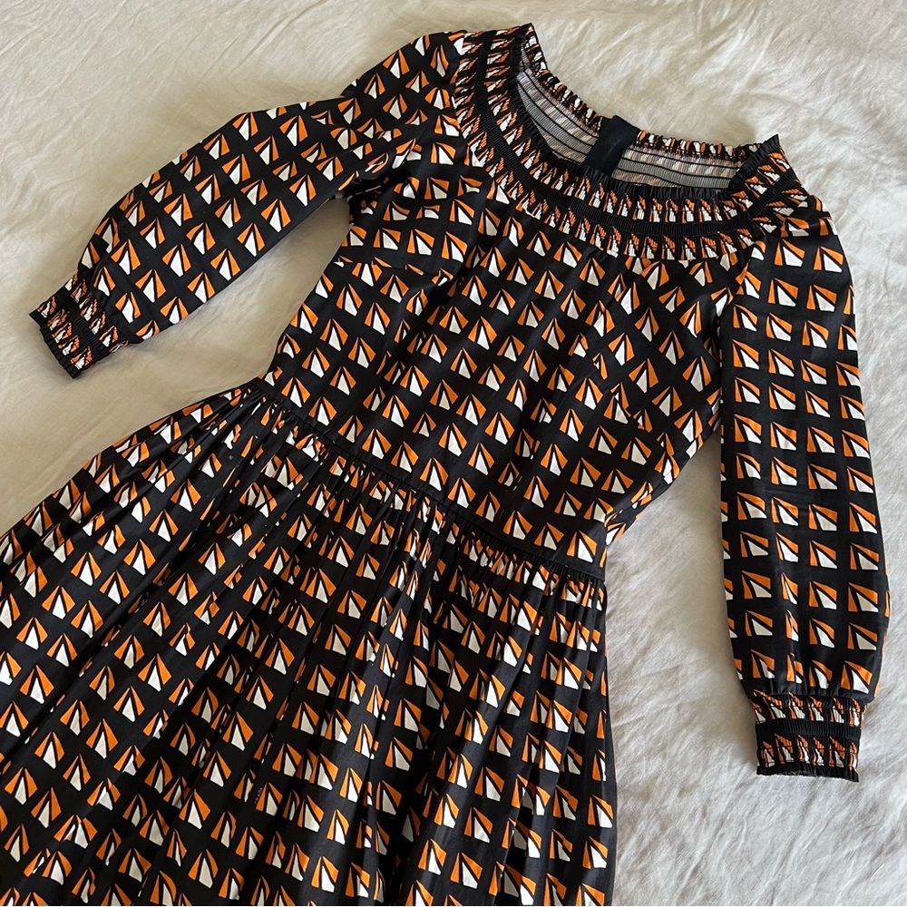 Prada Geometric Print Cotton A-line Dress